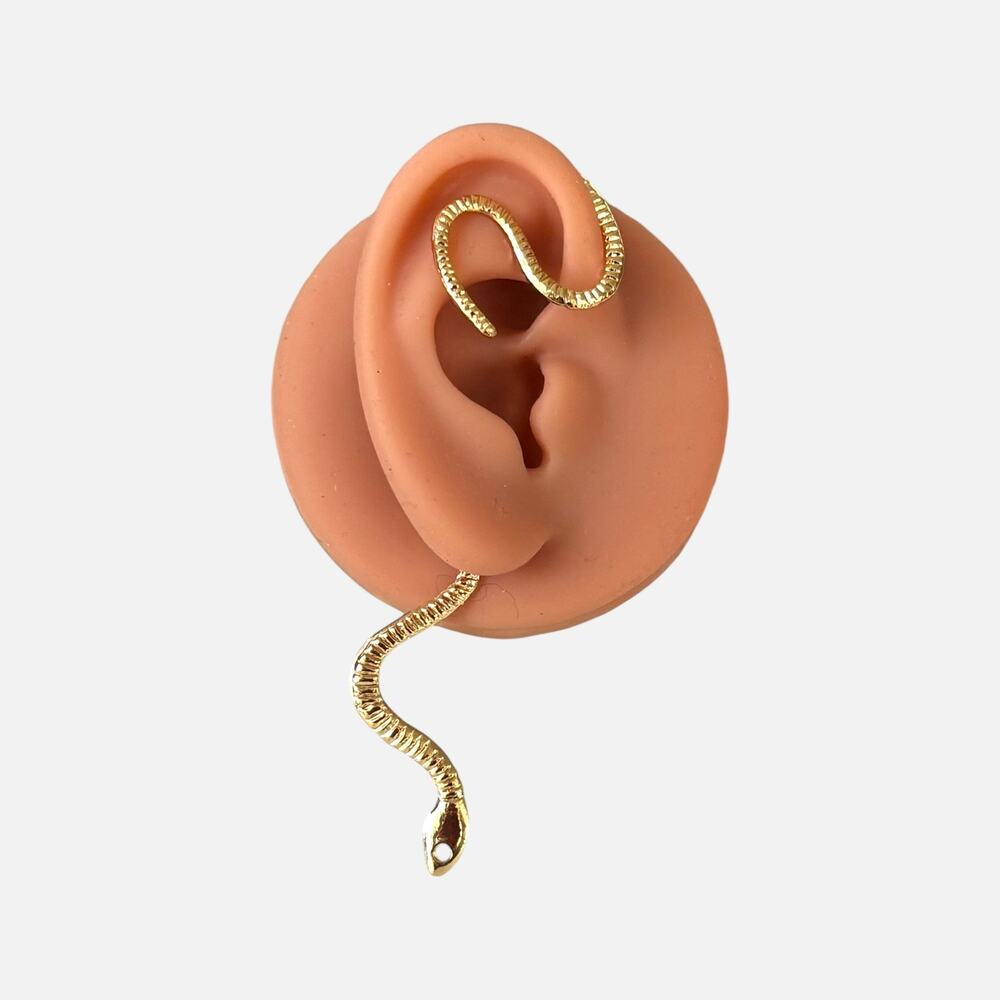 Snake Metal Gold 1 Piece Ear Clip